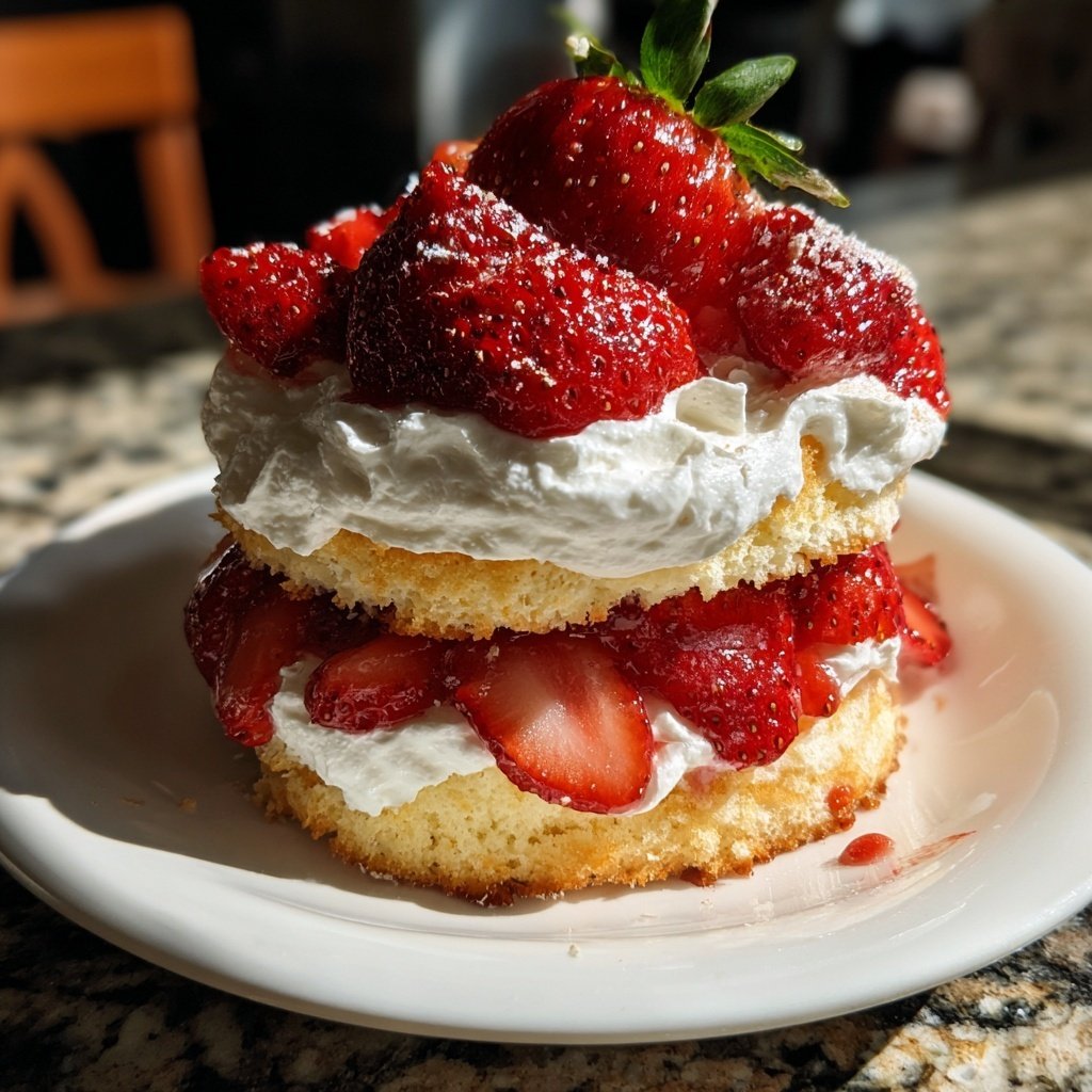 Strawberry Shortcake With Fluffy Whipped Cream
