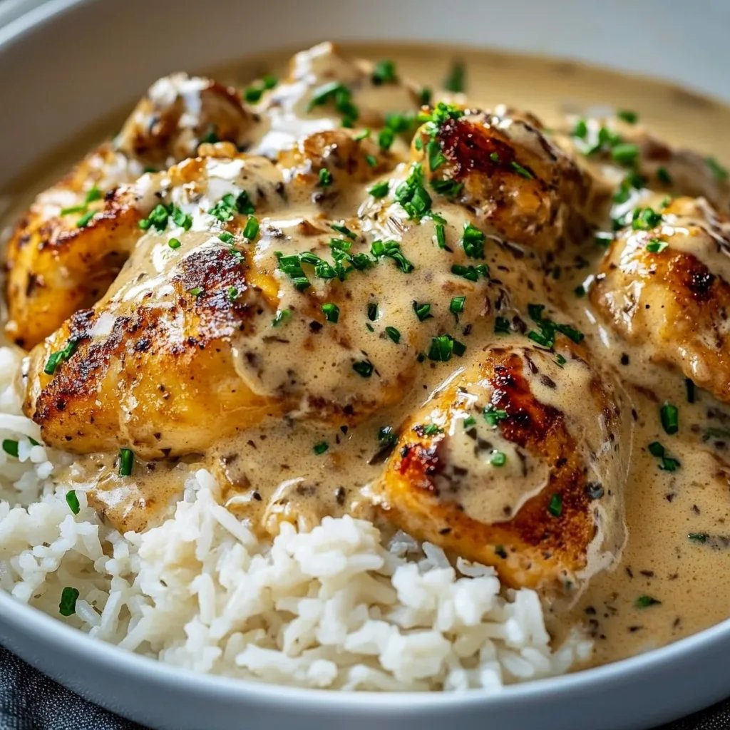 Creamy Smothered Chicken and Rice
