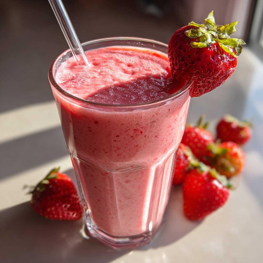 Fresh Strawberry Smoothie With Greek Yogurt