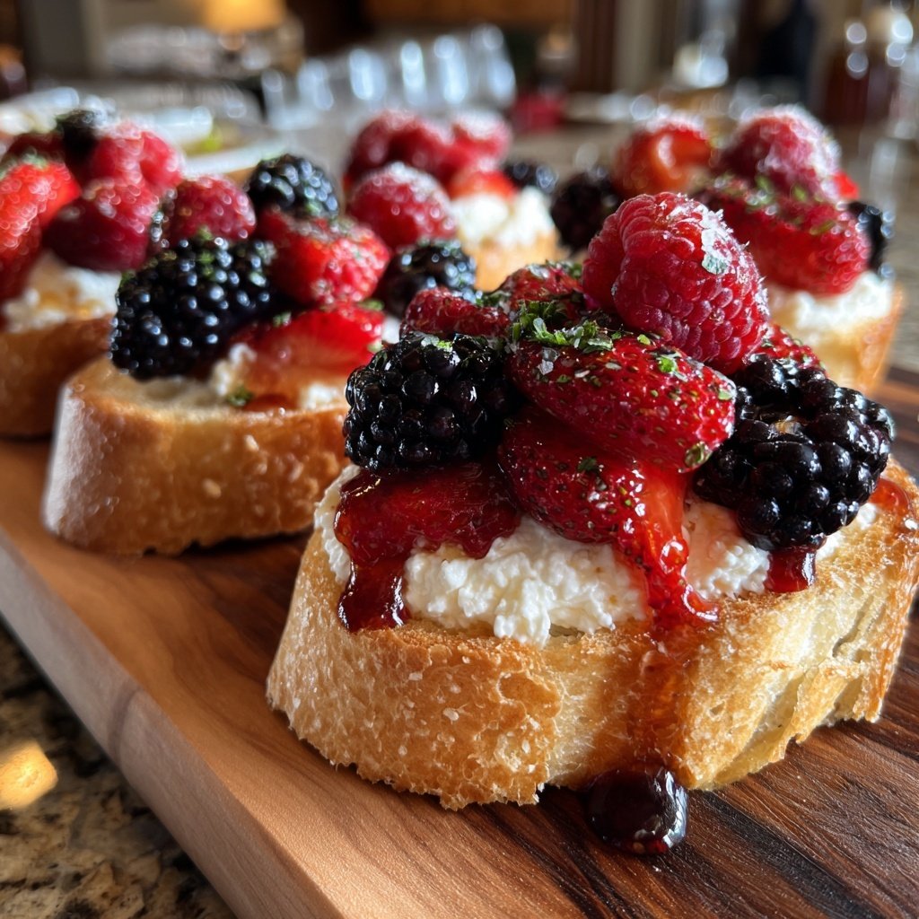 Crostini with Ricotta and Honeyed Berries
