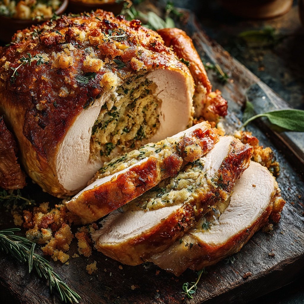 Seasonal & Festive Thanksgiving Herb Stuffed Turkey