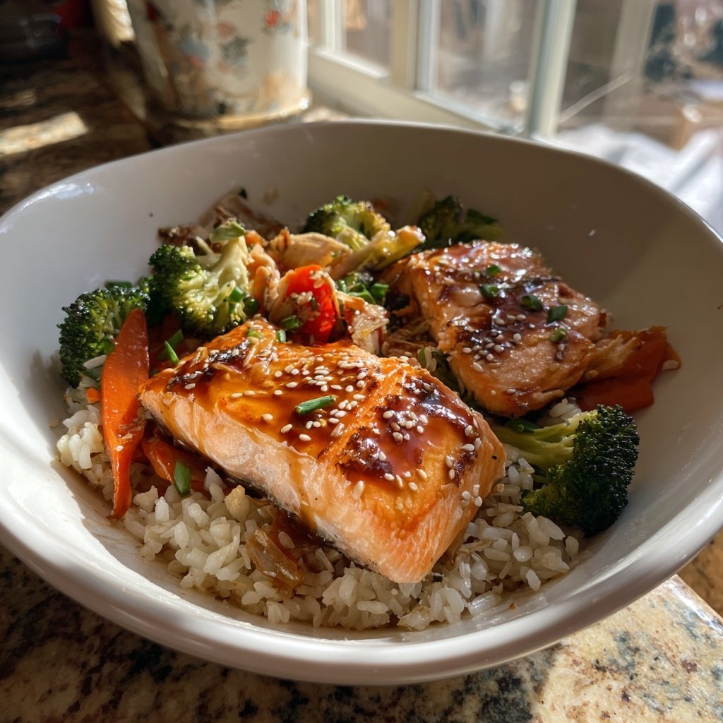 Teriyaki Salmon Rice Bowl