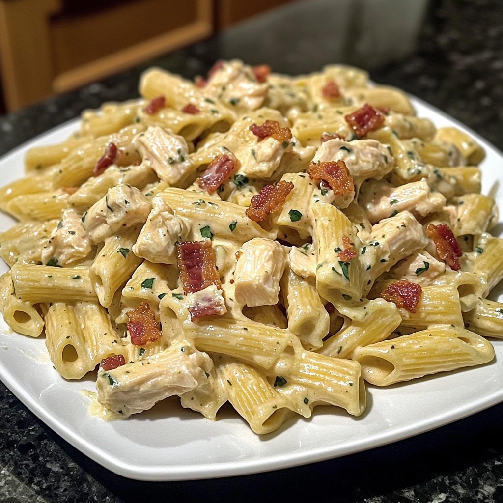 Creamy Chicken Bacon Ranch Pasta